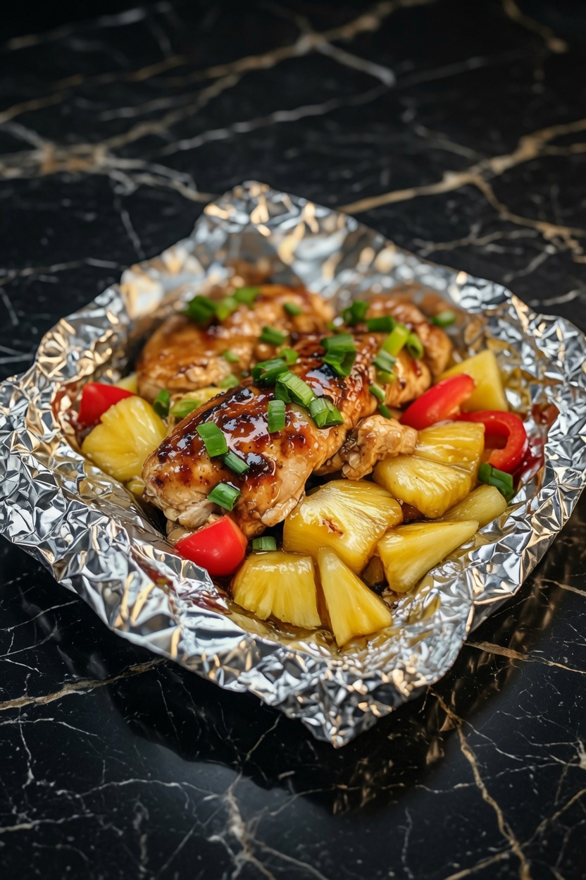 Teriyaki Chicken and Pineapple Foil Packets