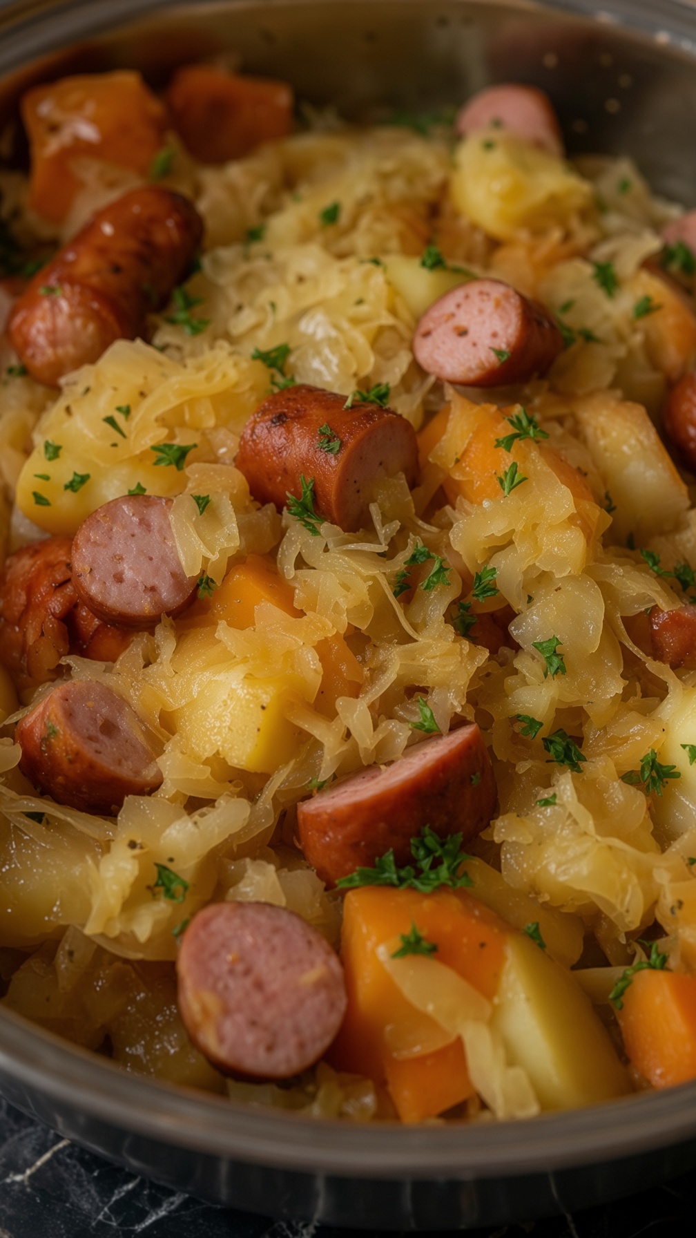 Polish Sausage, Sauerkraut And Potatoes (Crockpot)