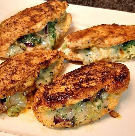 Cheesy Broccoli Cheddar Stuffed Chicken Breasts