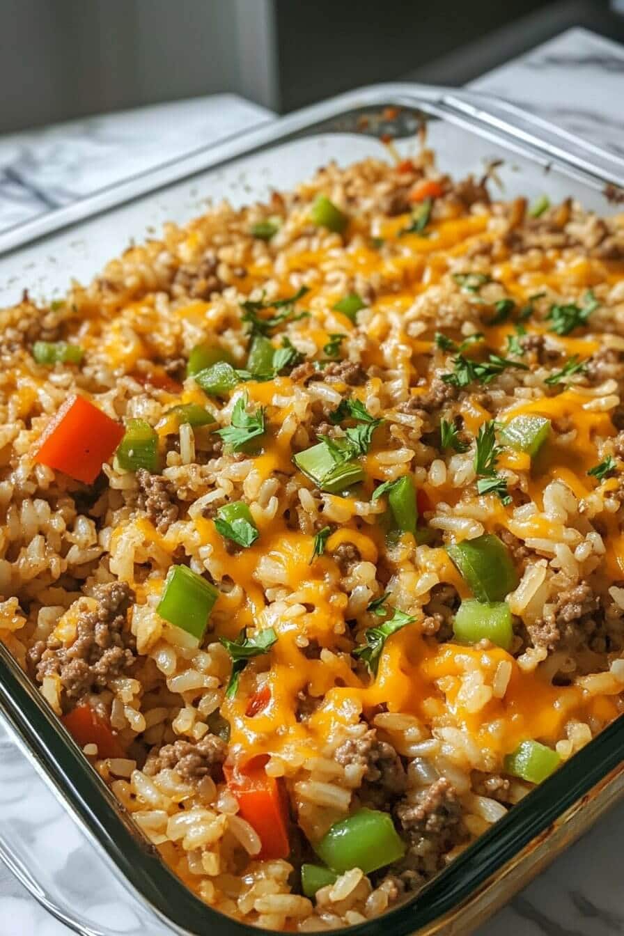 Easy Hamburger Rice Casserole