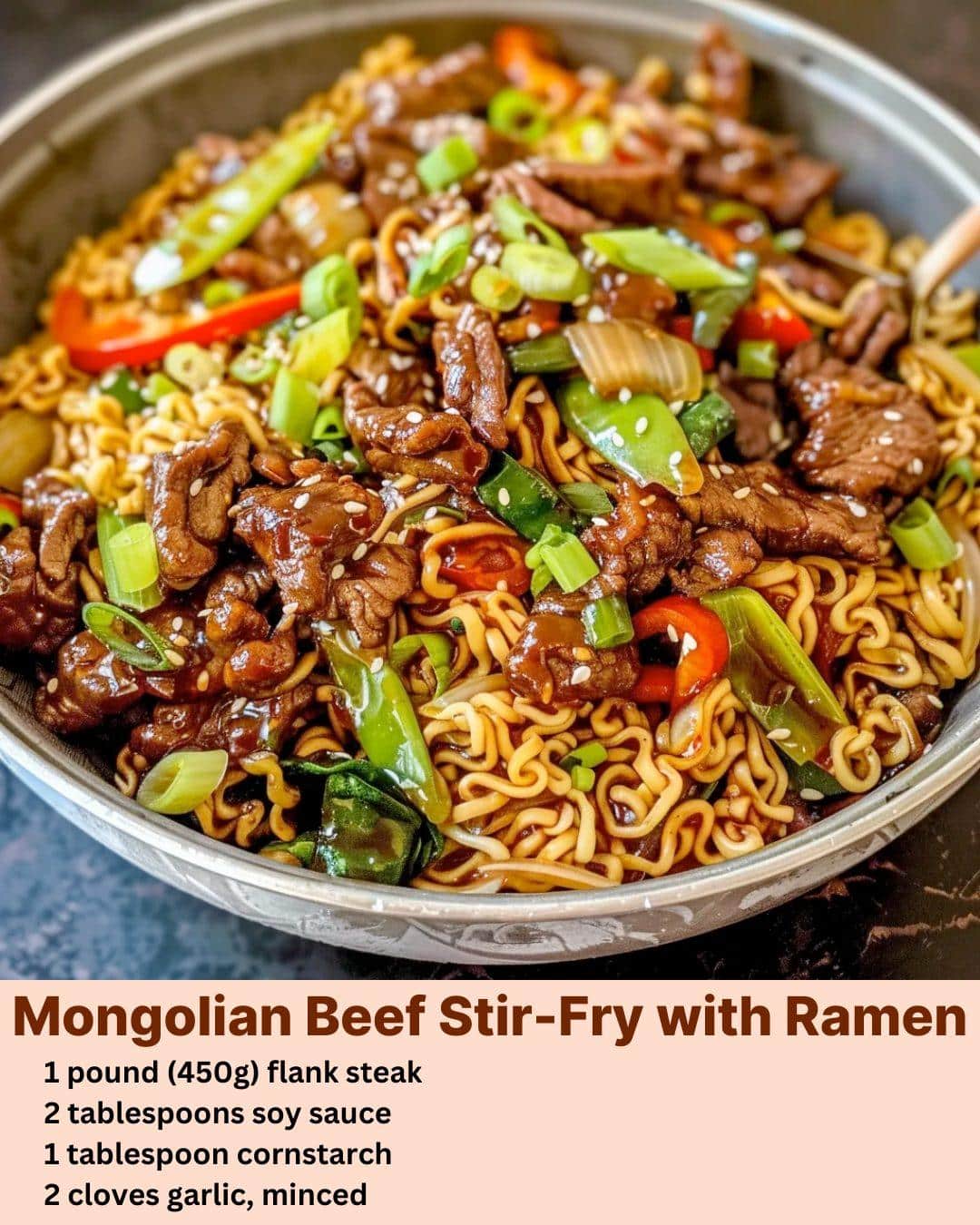 MONGOLIAN BEEF STIR-FRY WITH RAMEN