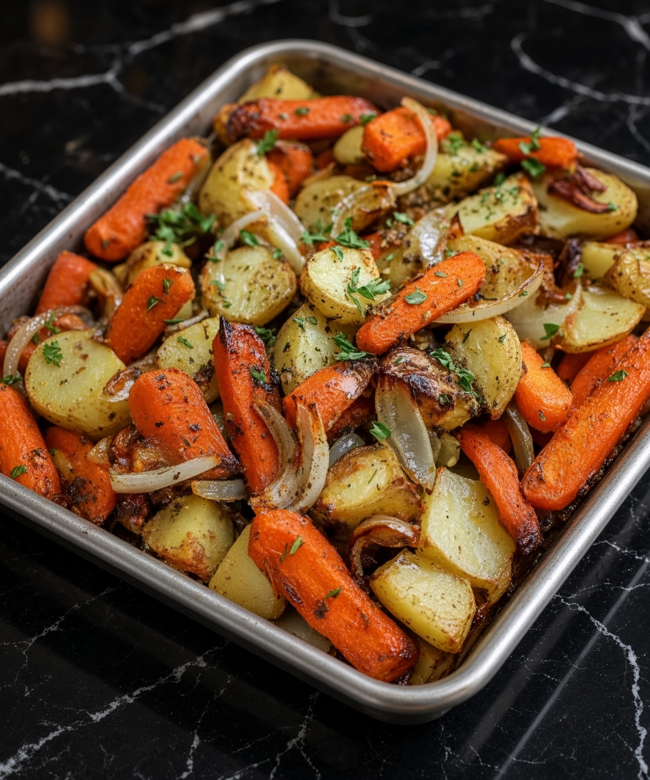 Roast Carrots, Potatoes & Onions