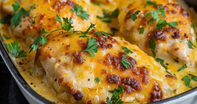 Smothered Cheesy Sour Cream Chicken