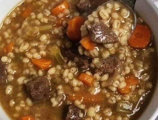 HOMEMADE BEEF AND BARLEY SOUP