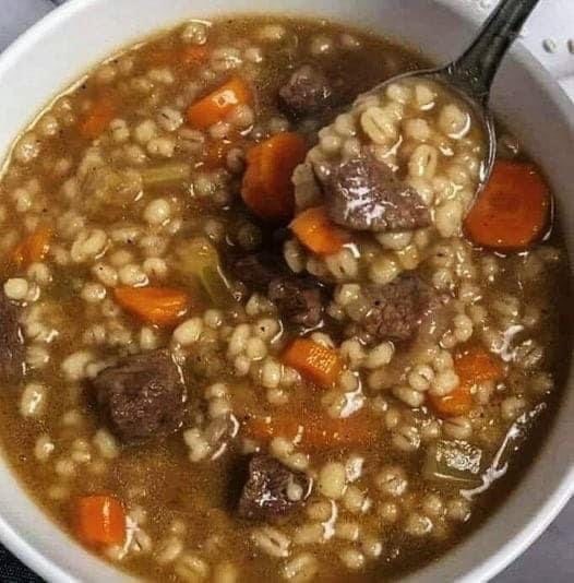HOMEMADE BEEF AND BARLEY SOUP