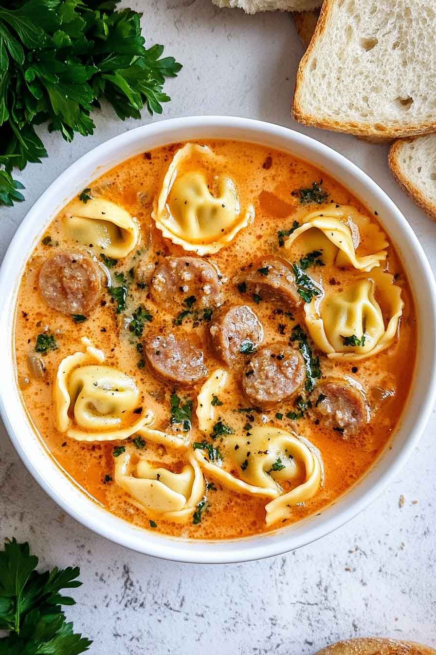 Slow Cooker Creamy Tortellini Soup