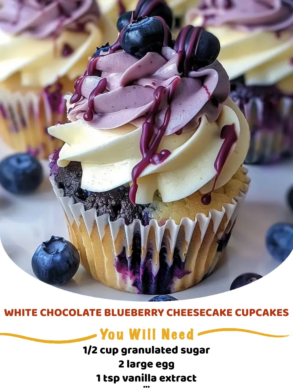 White Chocolate Blueberry Cheesecake Cupcakes