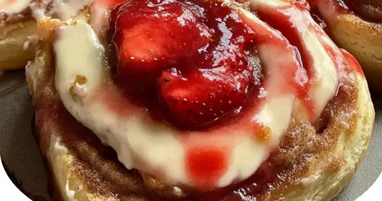 Strawberry Cheesecake Cinnamon Rolls