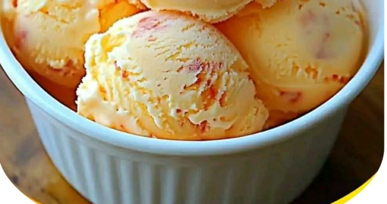 Homemade Peach Ice Cream