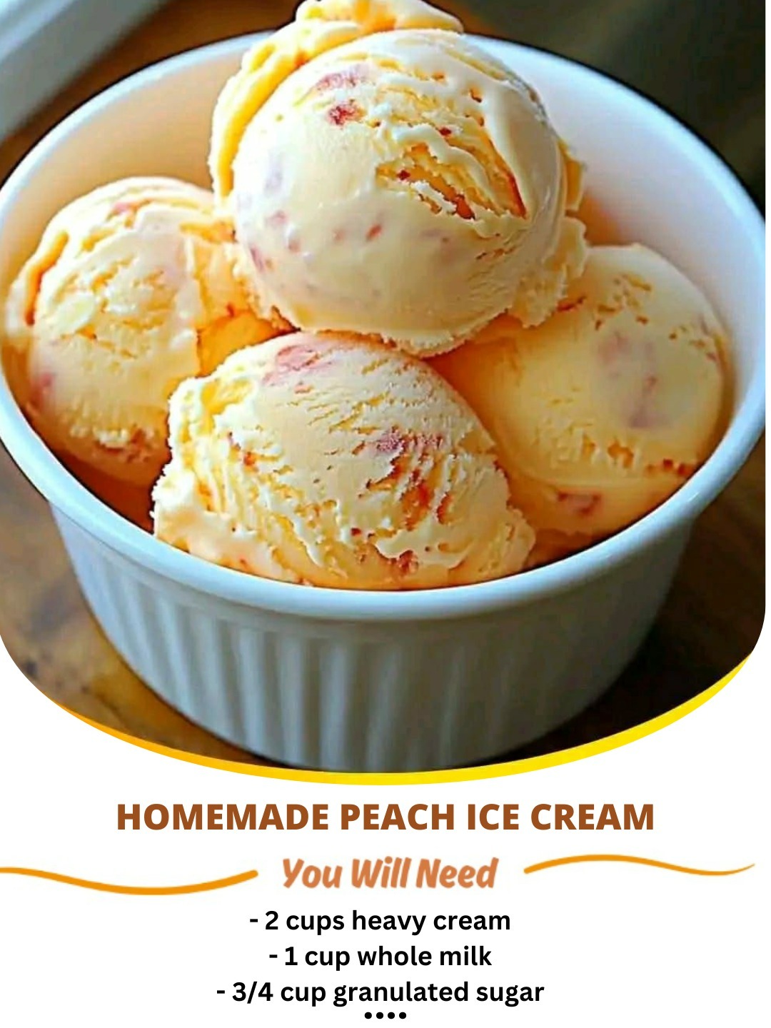 Homemade Peach Ice Cream