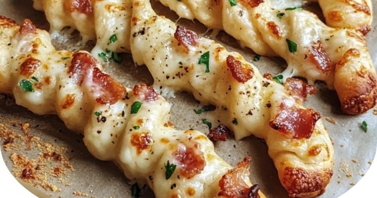 Garlic Butter Bacon Alfredo Pizza Twists
