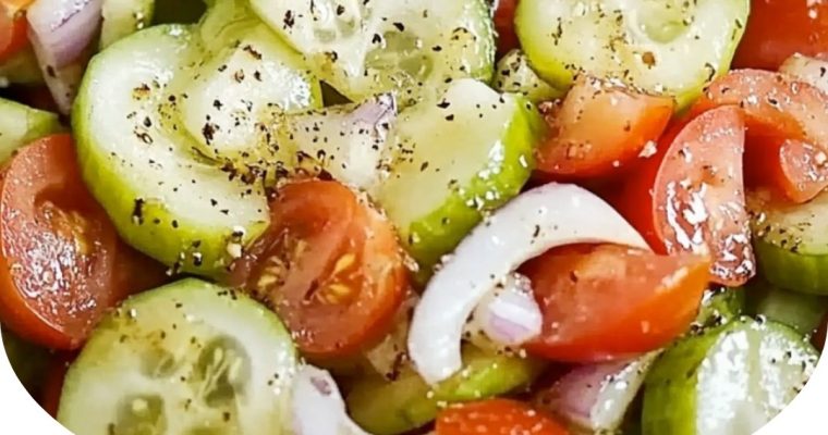 Marinated Cucumber, Onion, and Tomato Salad