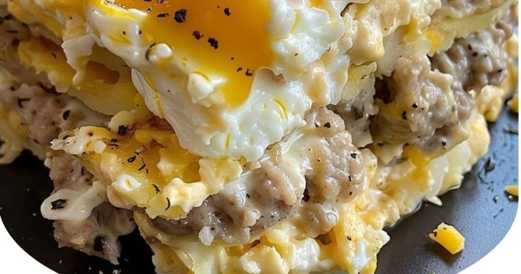 Sausage, Egg, and Cream Cheese Hashbrown Casserole