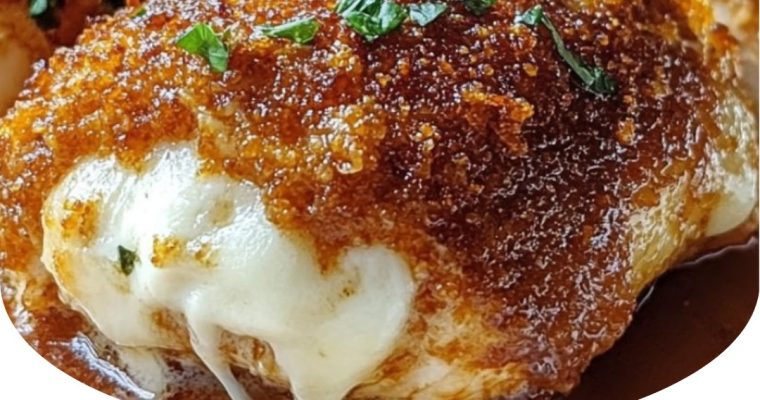 Chicken Parmesan Stuffed with Cream Cheese