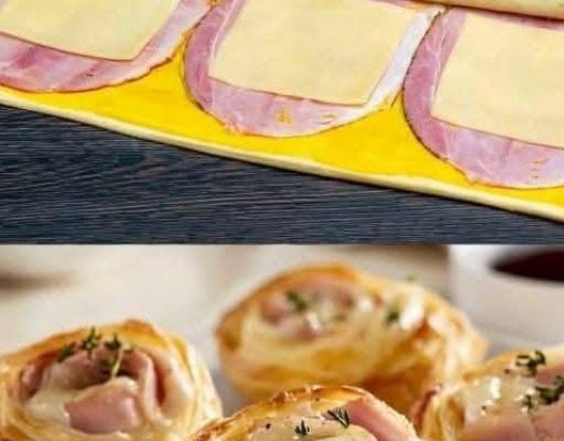 Ham and Cheese Puff Pastry Pinwheels