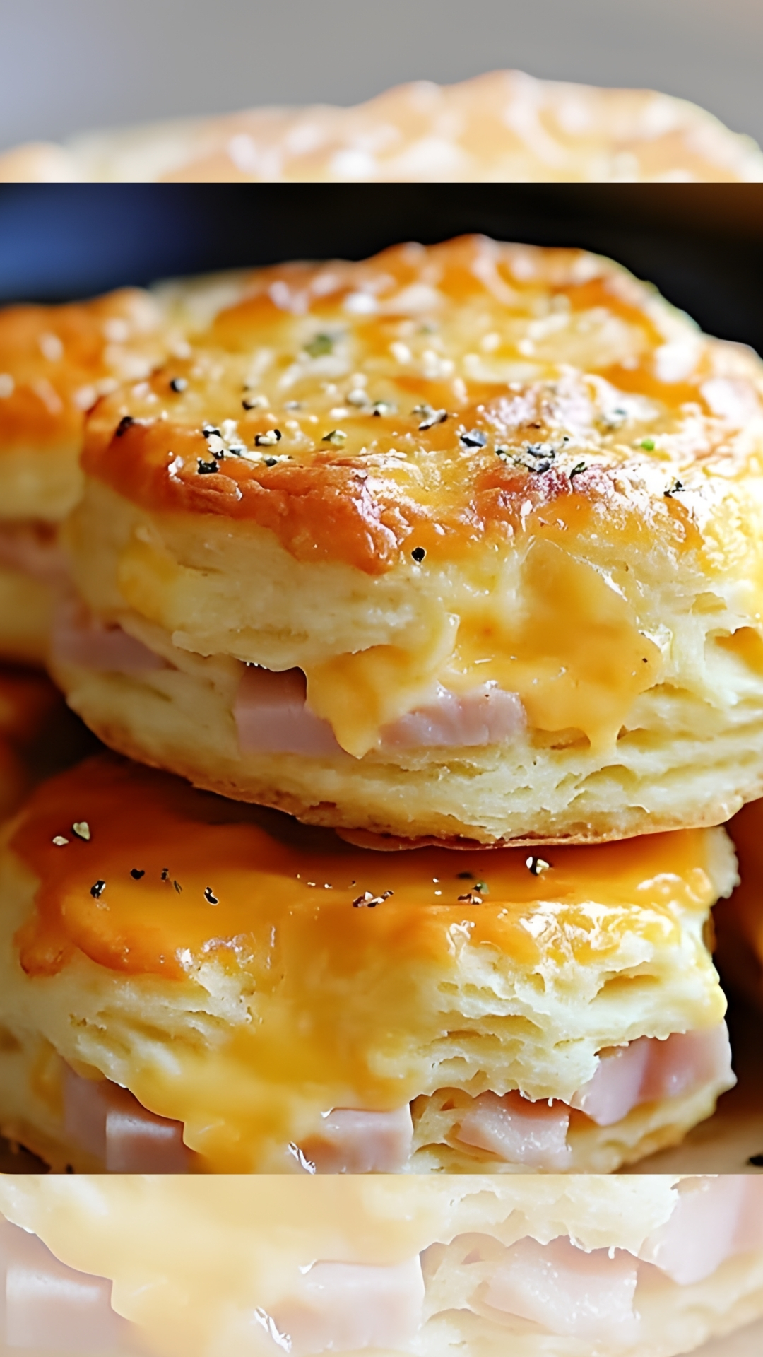 Ham and Cheese Butter Swim Biscuits