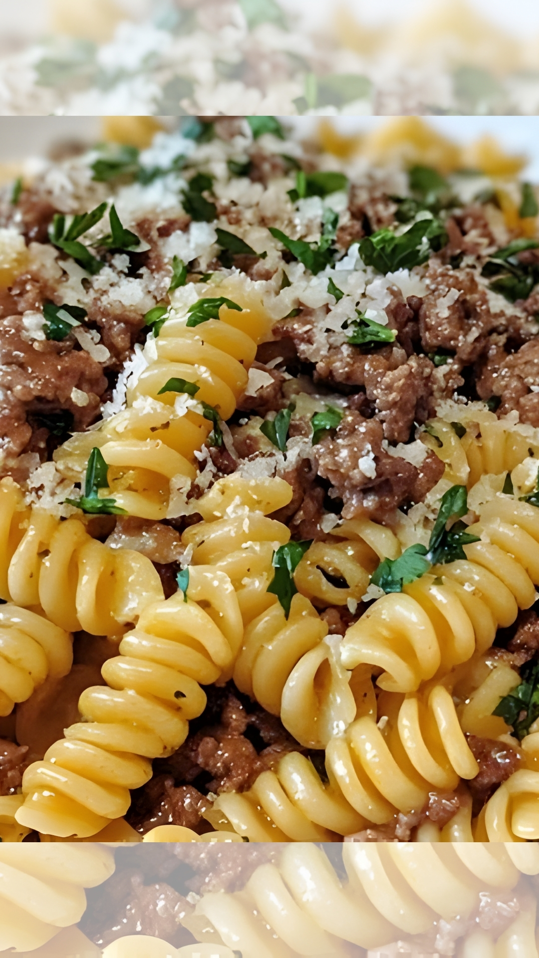 Beef and Rotini in Garlic Parmesan Sauce