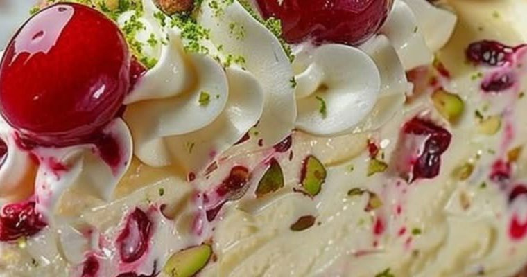 Luscious Lemon-Lime Cherry Pistachio Cheesecake