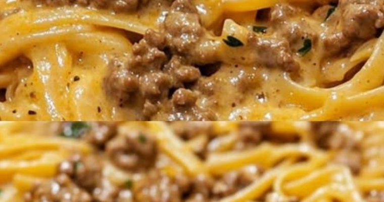 One-Pot Creamy Beef and Garlic Butter Pasta