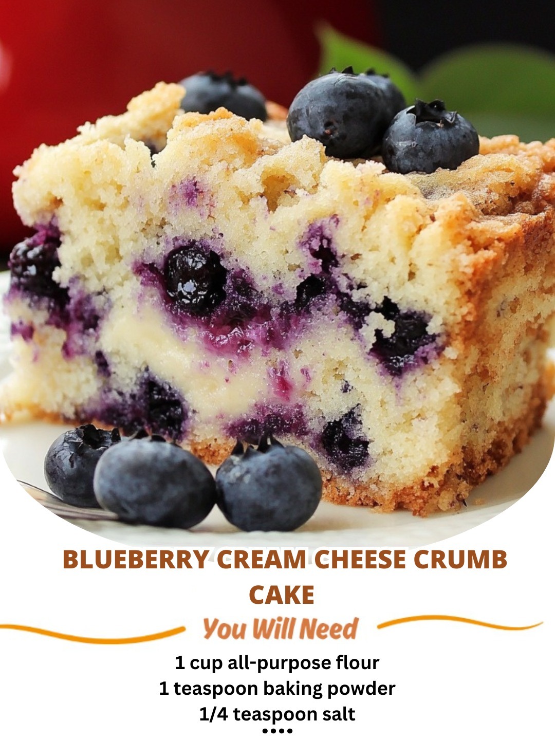 Blueberry Cream Cheese Crumb Cake