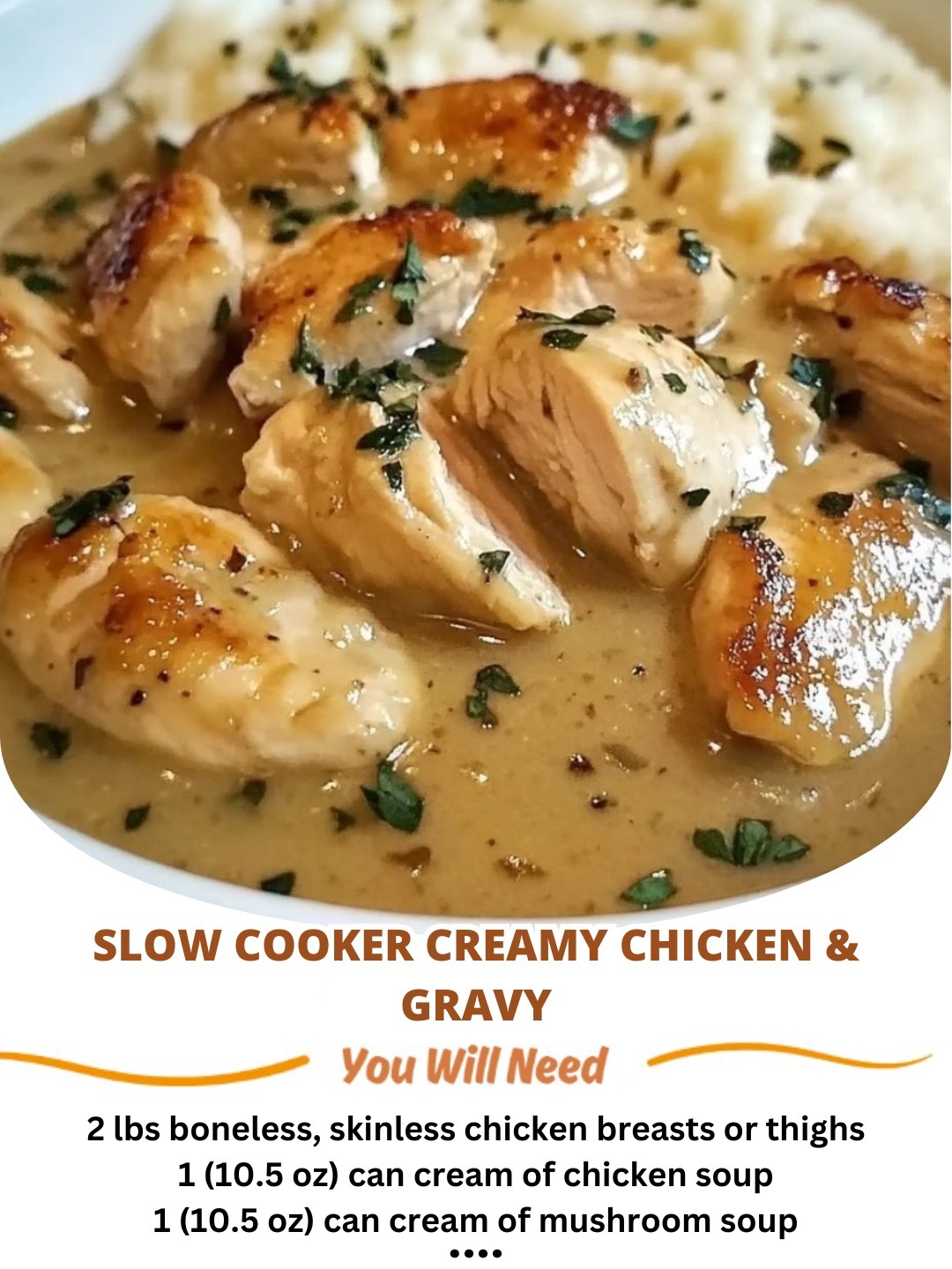 Slow Cooker Creamy Chicken & Gravy