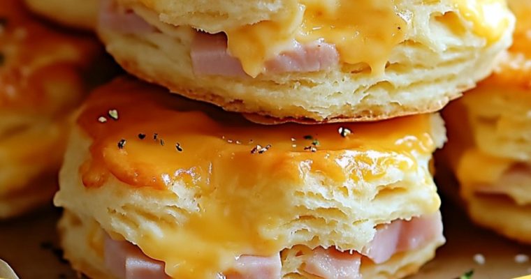 Ham and Cheese Butter Swim Biscuits