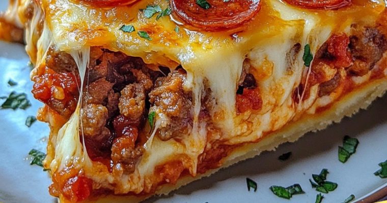 Deep Hamburger Sausage & Pepperoni Pie