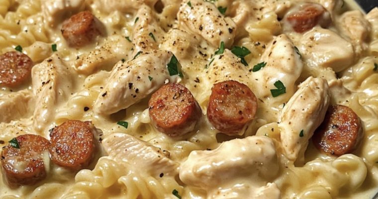 Creamy Pepper Jack Chicken & Sausage Pasta