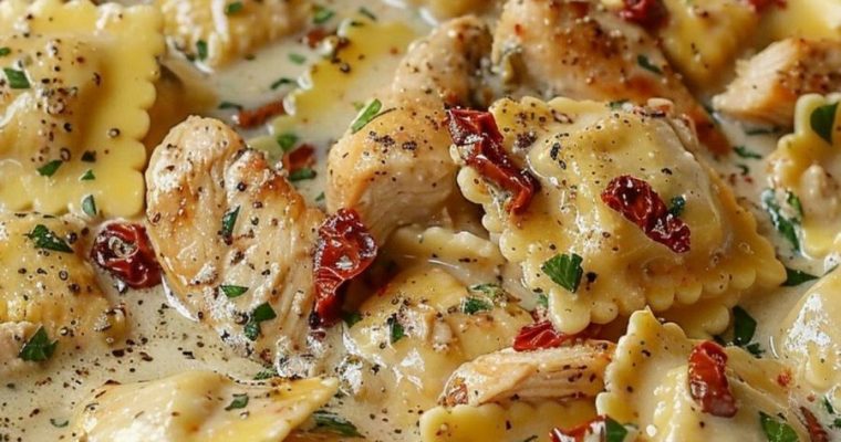 Creamy Sun-Dried Tomato Chicken Ravioli