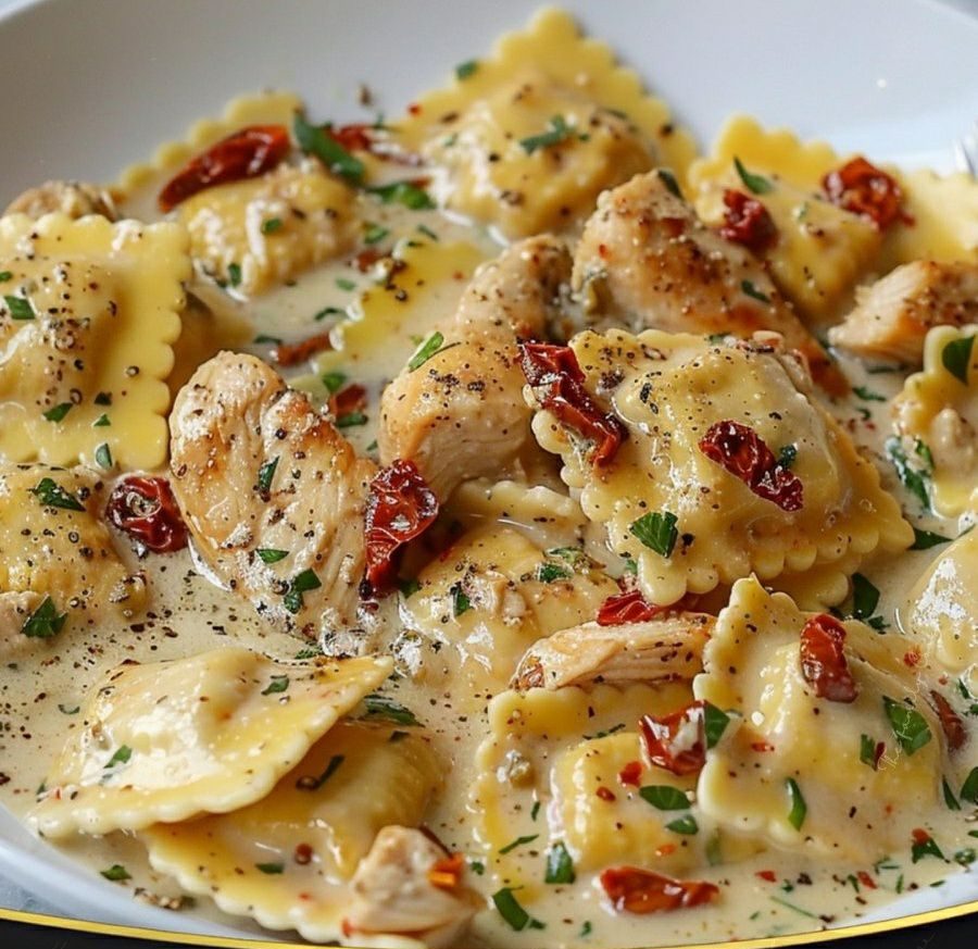 Creamy Sun-Dried Tomato Chicken Ravioli
