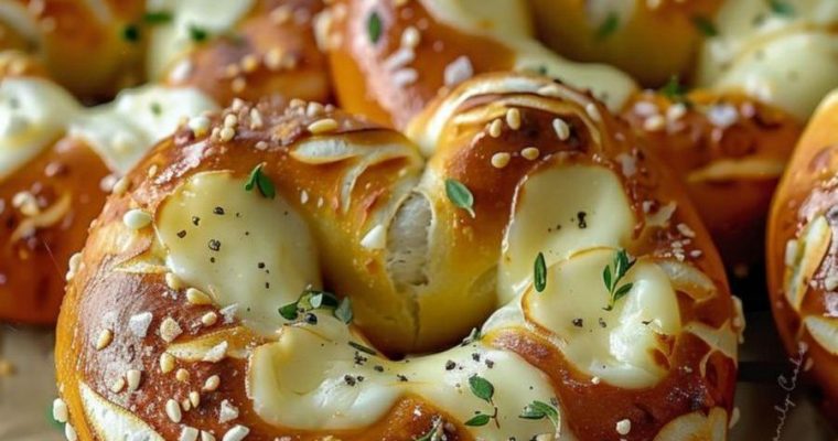 Mozzarella Stuffed Soft Pretzels