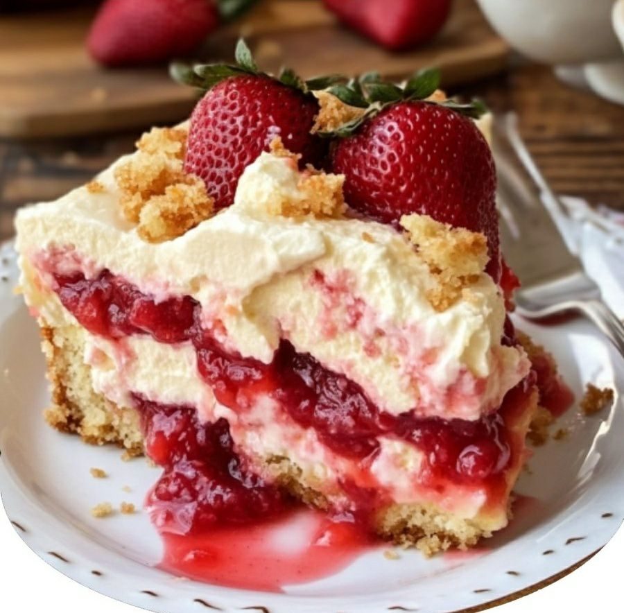 Strawberry Cheesecake Dump Cake
