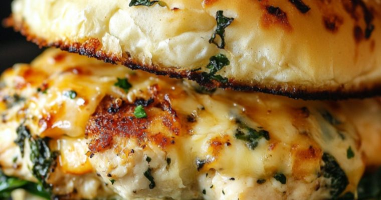 White Cheddar & Spinach Chicken Burgers