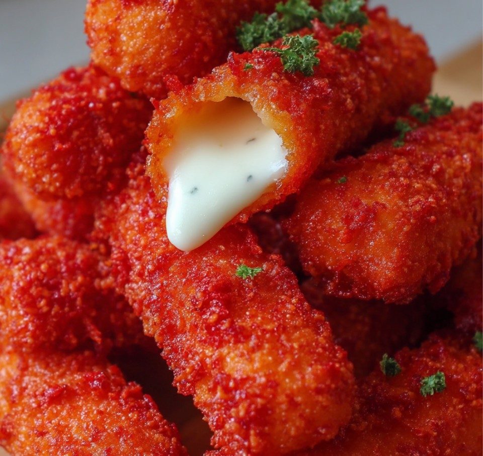 Hot Cheeto Mozzarella Sticks