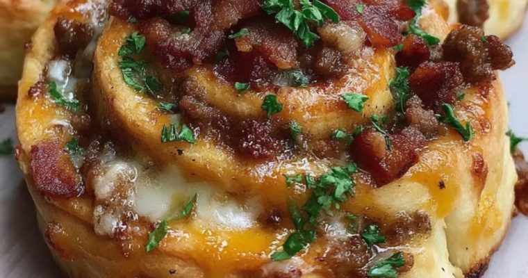 Garlic Butter Bacon Cheeseburger Rollups