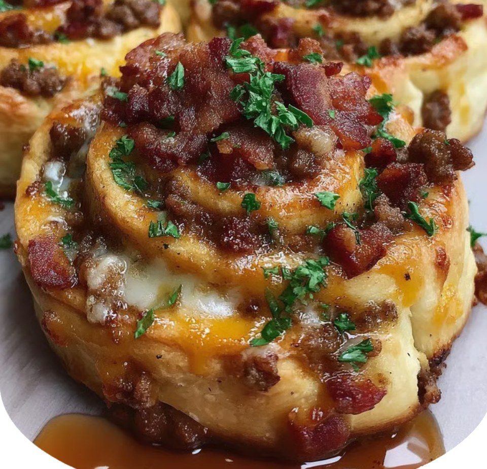 Garlic Butter Bacon Cheeseburger Rollups