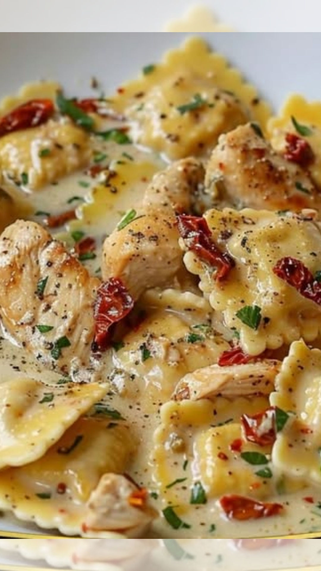 Creamy Sun-Dried Tomato Chicken Ravioli