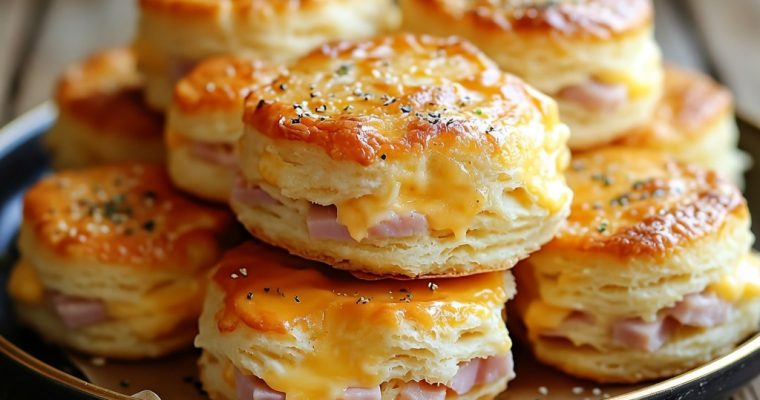 Ham and Cheese Butter Swim Biscuits