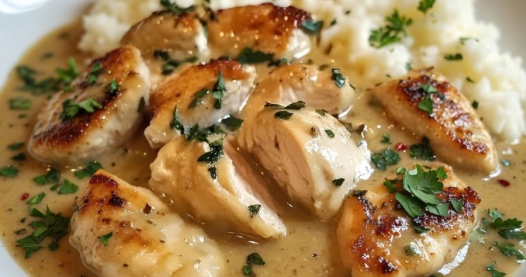 Slow Cooker Creamy Chicken & Gravy