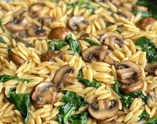 Spinach Mushroom Orzo