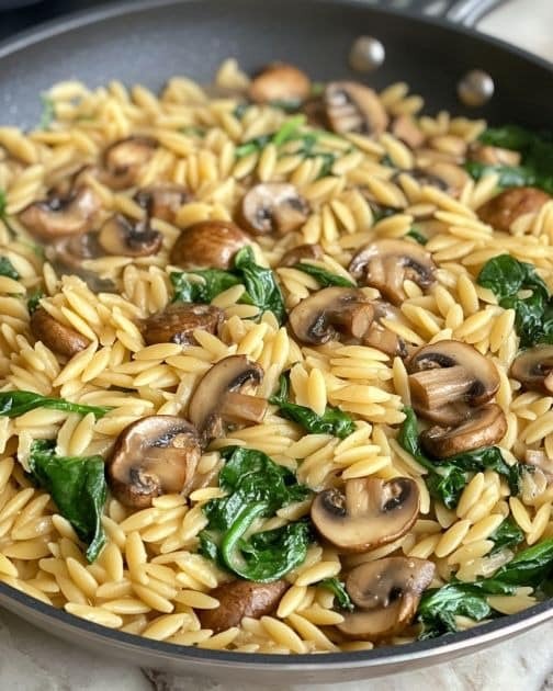 Spinach Mushroom Orzo