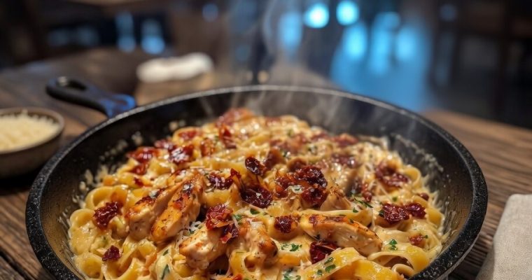 Creamy Sun-Dried Tomato & Chicken Fettuccine