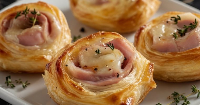 Ham and Cheese Puff Pastry Pinwheels
