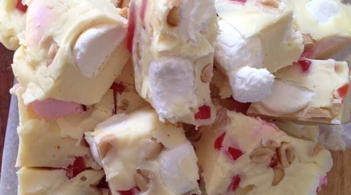 White Chocolate Rocky Road Fudge