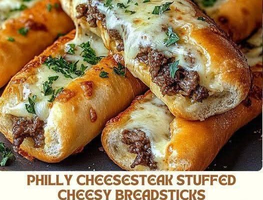 Philly Cheesesteak Stuffed Cheesy Breadsticks