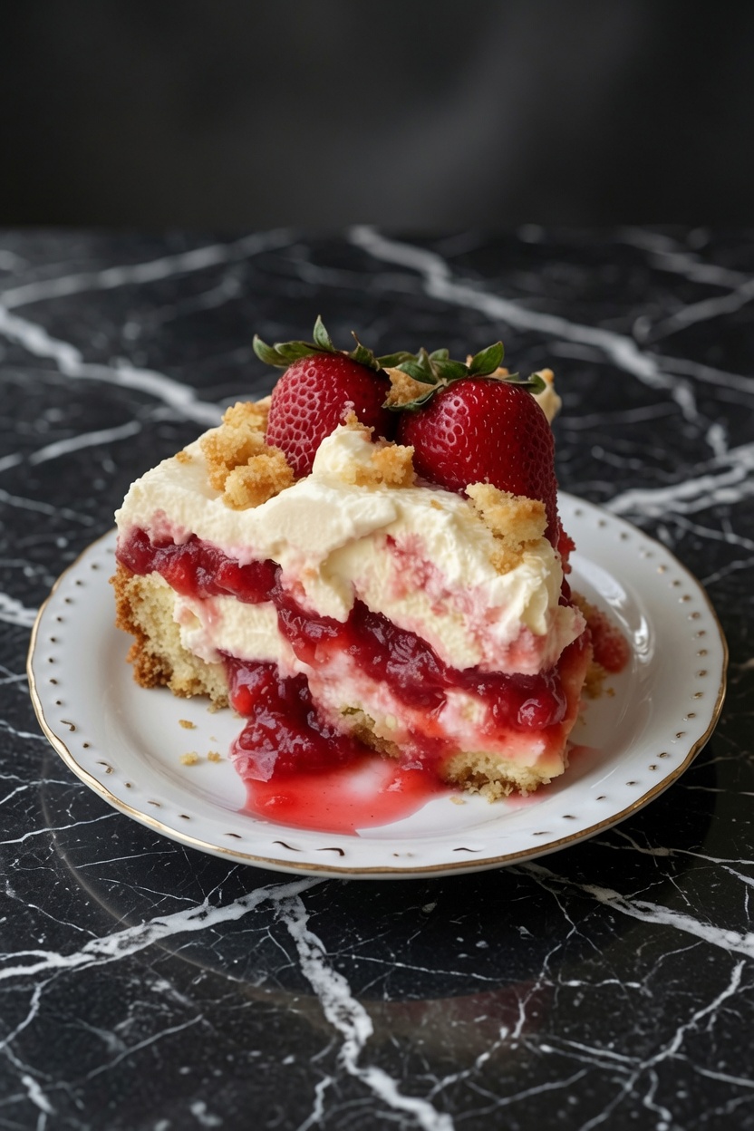 Strawberry Cheesecake Dump Cake
