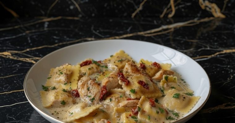Creamy Sun-Dried Tomato Chicken Ravioli