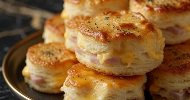 Ham and Cheese Butter Swim Biscuits