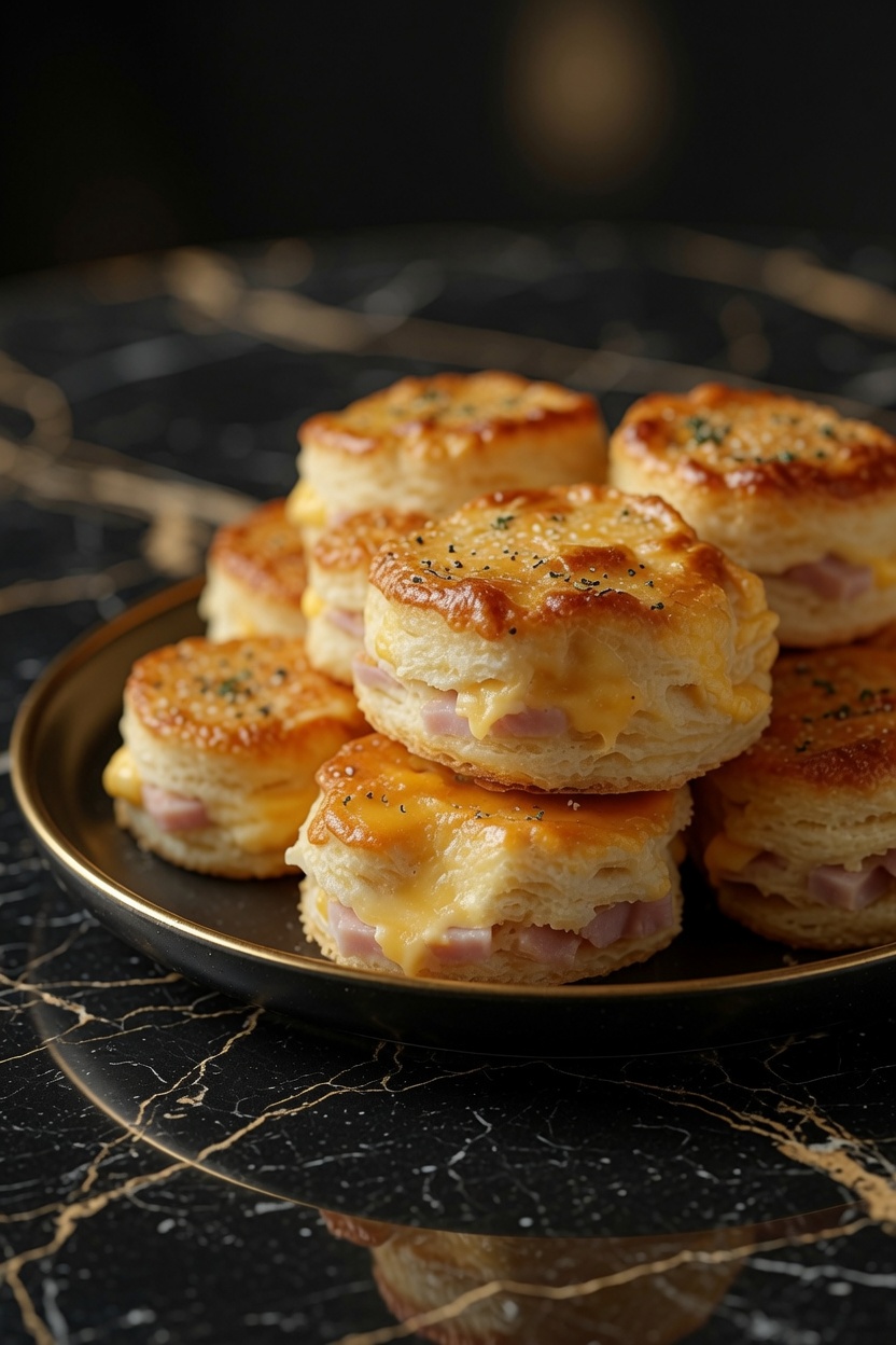 Ham and Cheese Butter Swim Biscuits