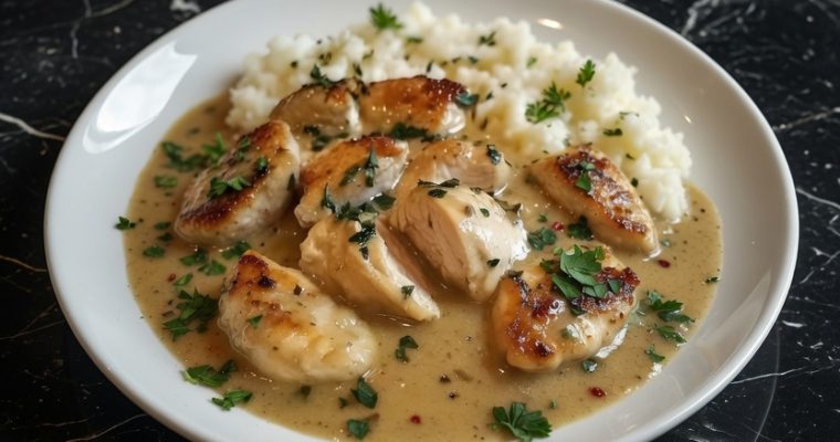 Slow Cooker Creamy Chicken & Gravy